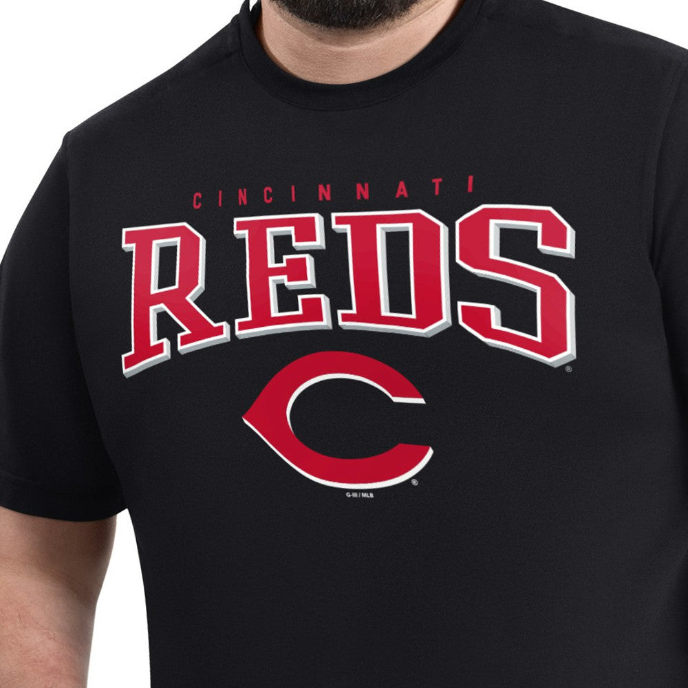 Cincinnati Reds G-III Sports by Carl Banks Adaptive Classic Team Spirit T-Shirt Black