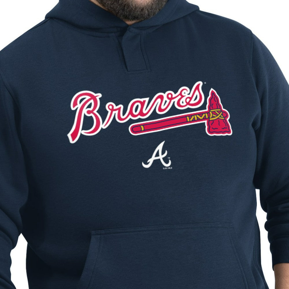 Atlanta Braves G-III Sports by Carl Banks Adaptive Lockup Fleece Hoodie Navy