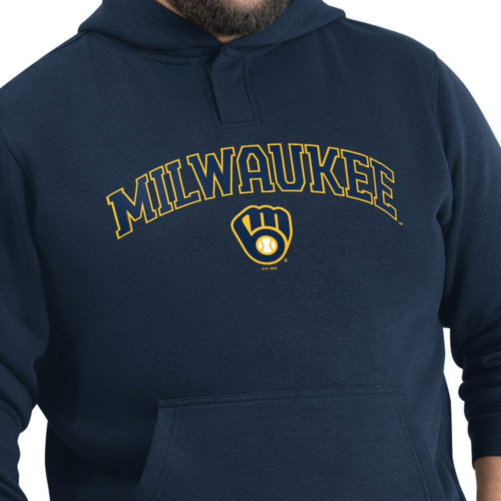 Milwaukee Brewers G-III Sports by Carl Banks Adaptive Lockup Fleece Hoodie Navy