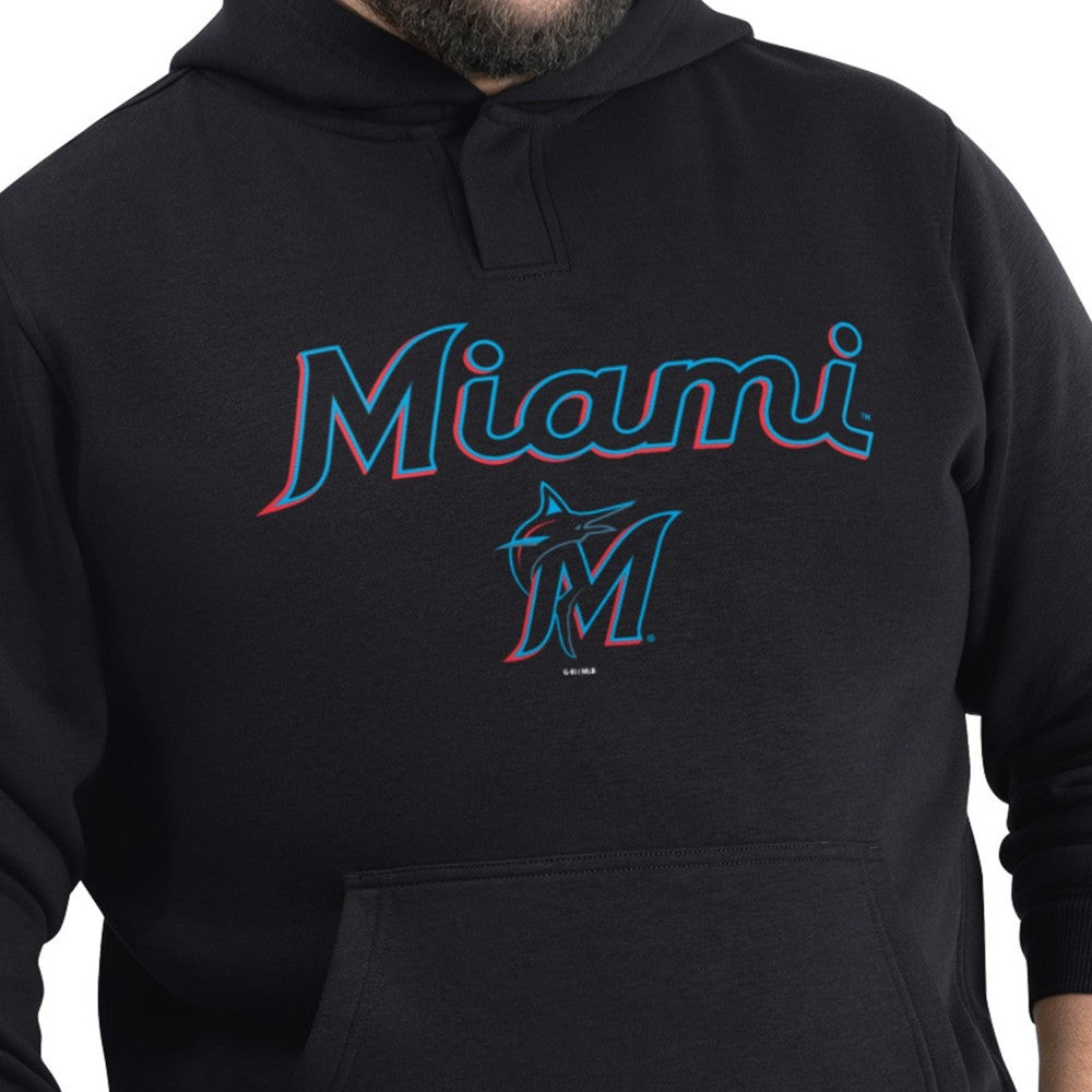 Miami Marlins G-III Sports by Carl Banks Adaptive Lockup Fleece Hoodie Black