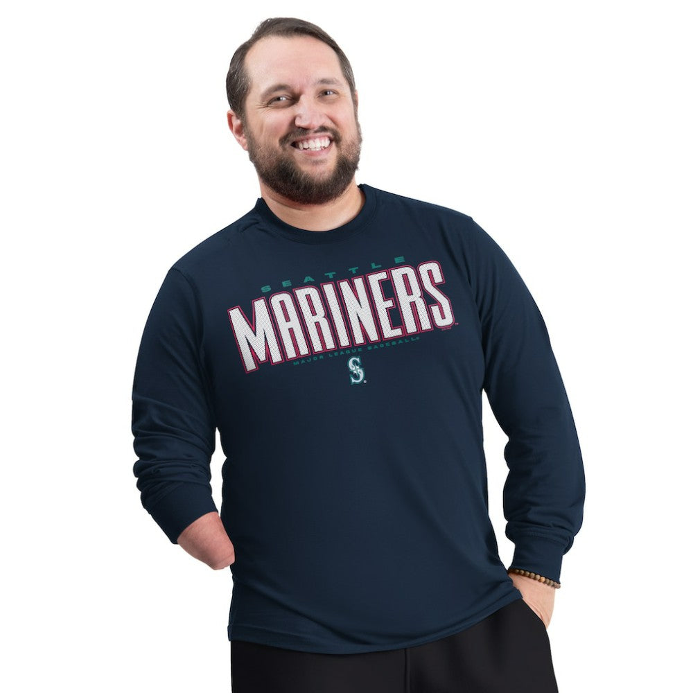 Seattle Mariners G-III Sports by Carl Banks Adaptive Long Sleeve T-Shirt Navy