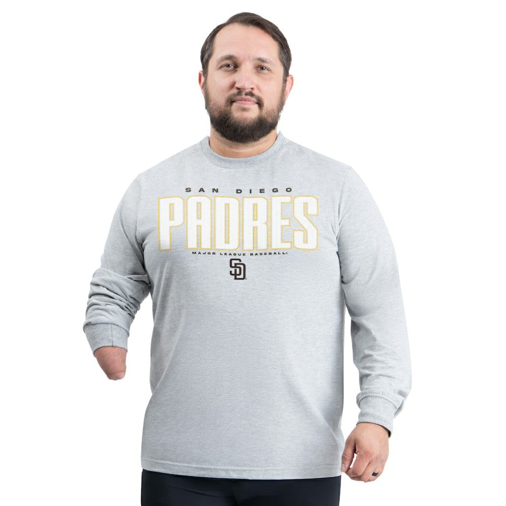 San Diego Padres G-III Sports by Carl Banks Adaptive Long Sleeve T-Shirt Gray