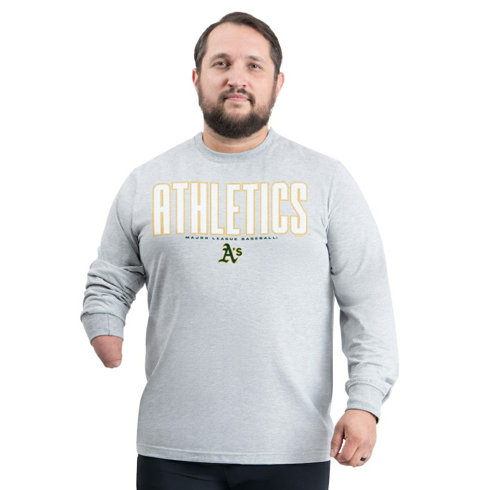 Athletics G-III Sports by Carl Banks Adaptive Long Sleeve T-Shirt Gray
