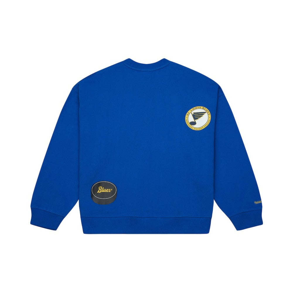 St. Louis Blues Mitchell & Ness Women's Vintage Crewneck Sweatshirt Blue