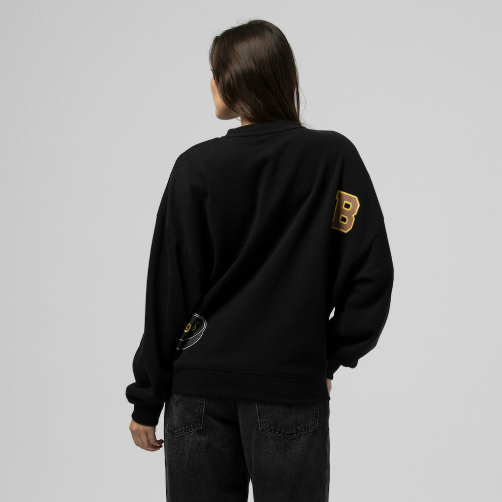 Boston Bruins Mitchell & Ness Women's Vintage Crewneck Sweatshirt Black
