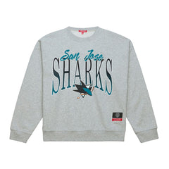 San Jose Sharks Mitchell & Ness Women's Hockey Night Sweatshirt Heather Gray