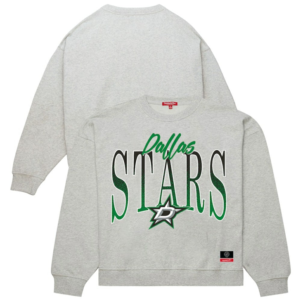 Dallas Stars Mitchell & Ness Women's Hockey Night Sweatshirt Heather Gray