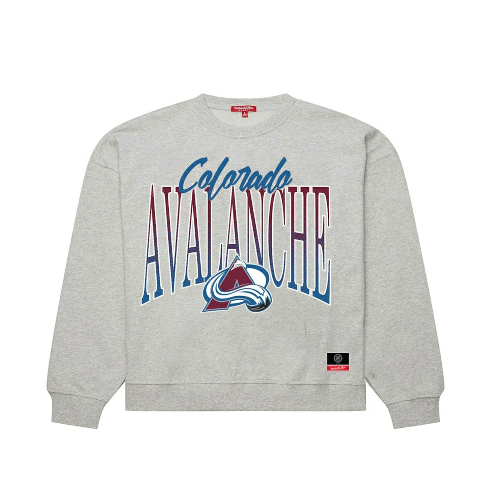 Colorado Avalanche Mitchell & Ness Women's Hockey Night Sweatshirt Heather Gray