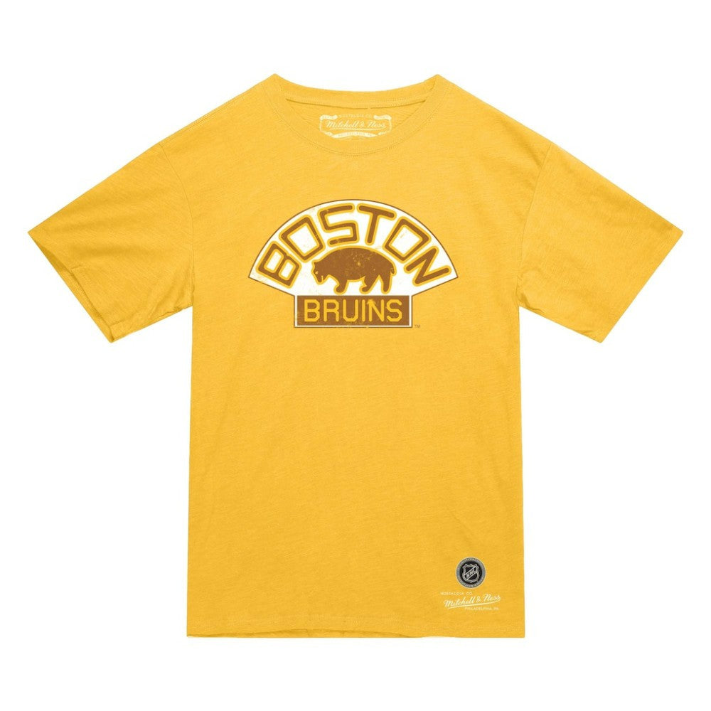 Boston Bruins Mitchell & Ness Heritage T-Shirt Gold
