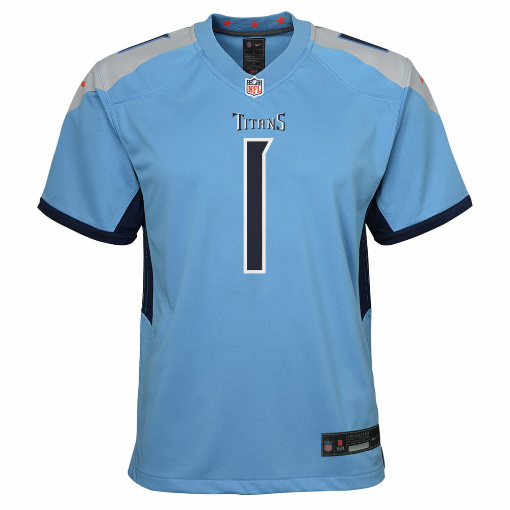Cameron Ward Tennessee Titans Youth Team Game Jersey - Light Blue