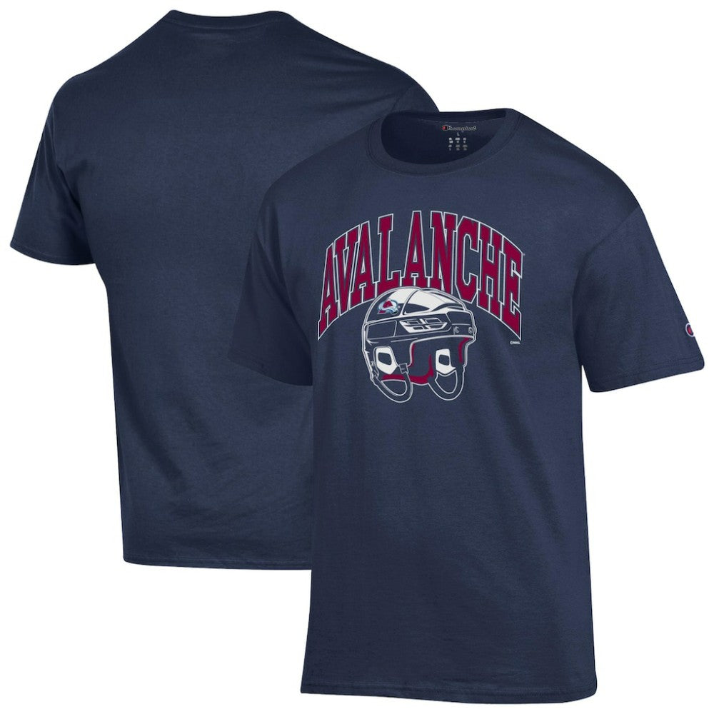 Colorado Avalanche Champion Helmet T-Shirt Navy