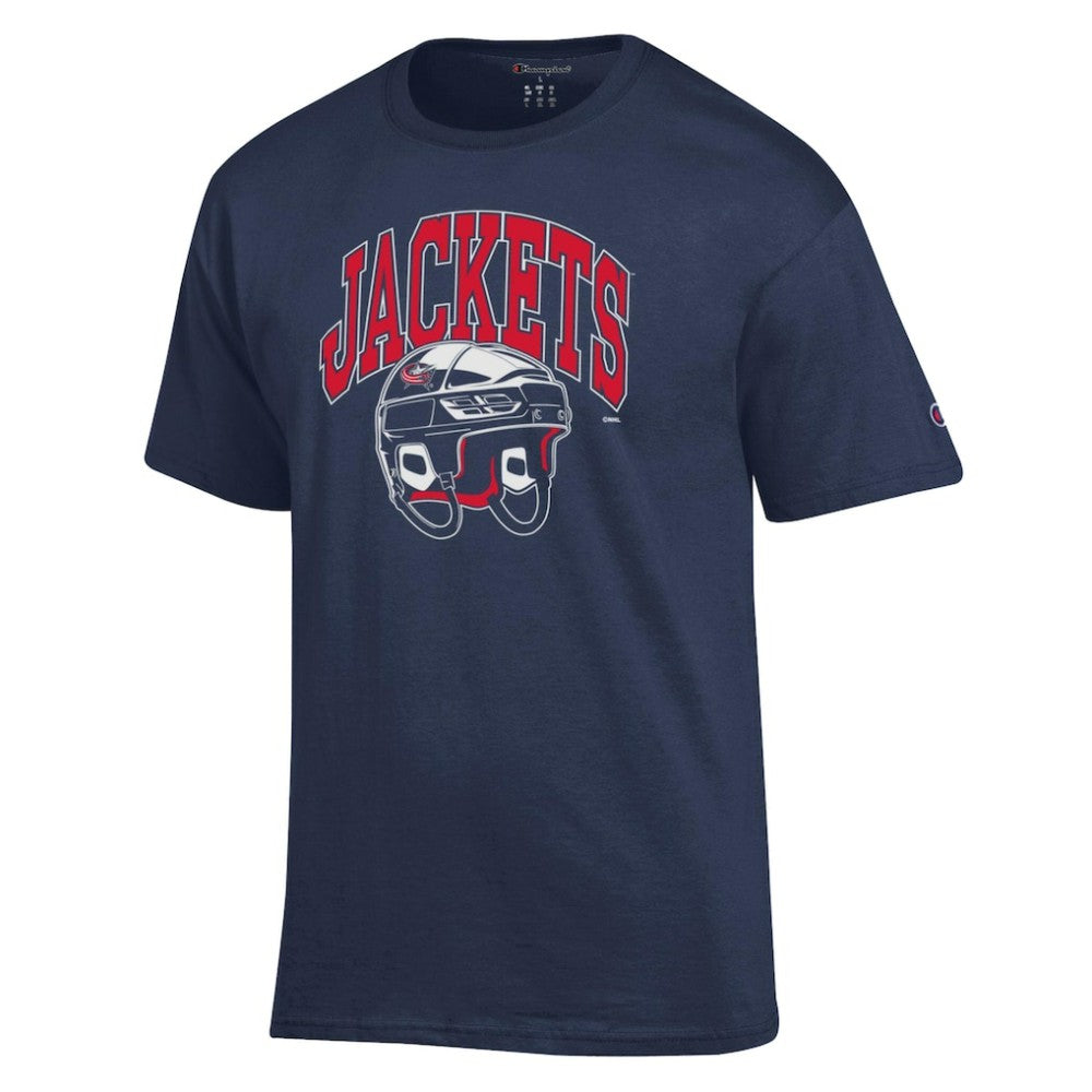 Columbus Blue Jackets Champion Helmet T-Shirt Navy
