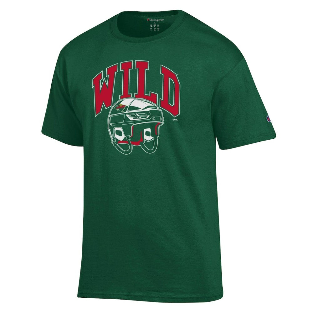 Minnesota Wild Champion Helmet T-Shirt Green