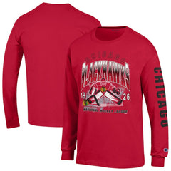 Chicago Blackhawks Champion Long Sleeve Jersey T-Shirt Red