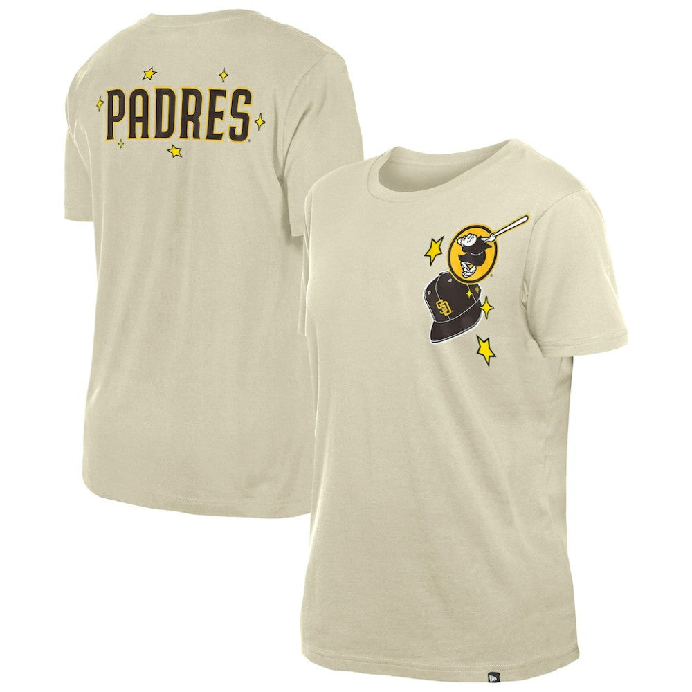 San Diego Padres Women's Stars & Cap T-Shirt Cream | New Era