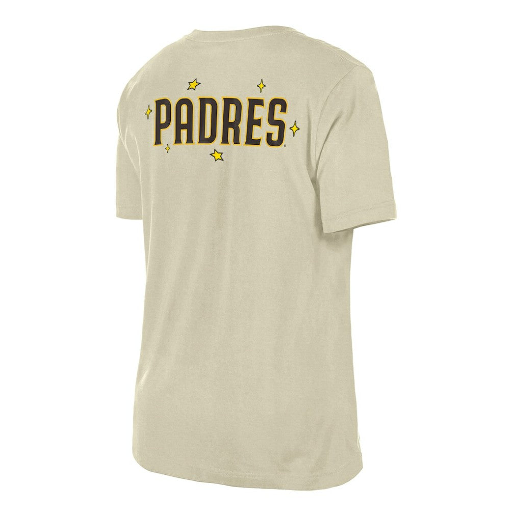 San Diego Padres Women's Stars & Cap T-Shirt Cream | New Era