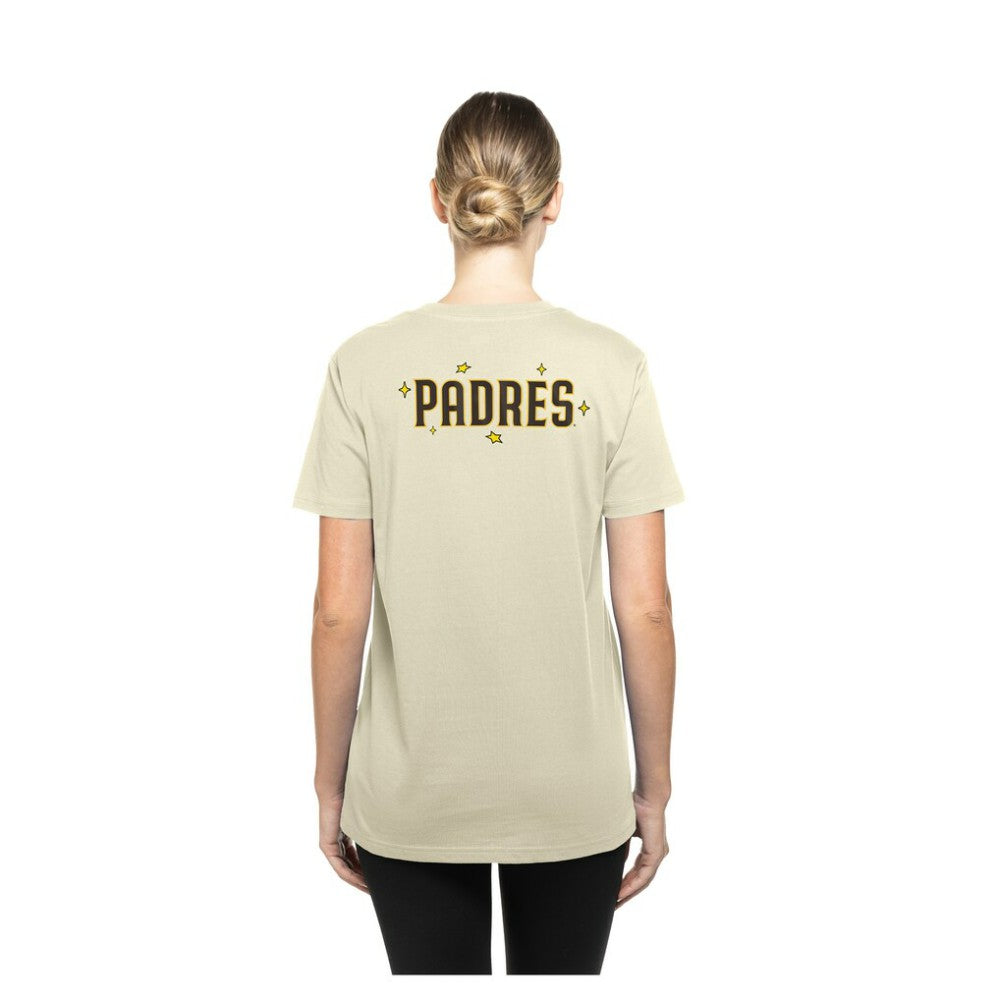 San Diego Padres Women's Stars & Cap T-Shirt Cream | New Era