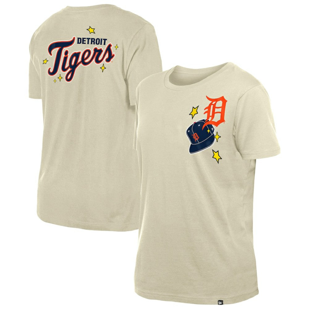 Detroit Tigers Women's Stars & Cap T-Shirt Cream | New Era