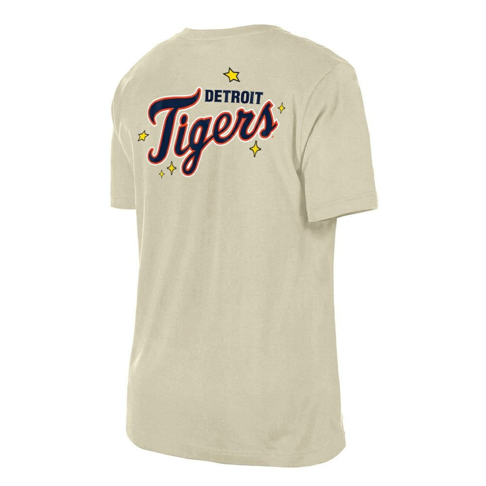 Detroit Tigers Women's Stars & Cap T-Shirt Cream | New Era