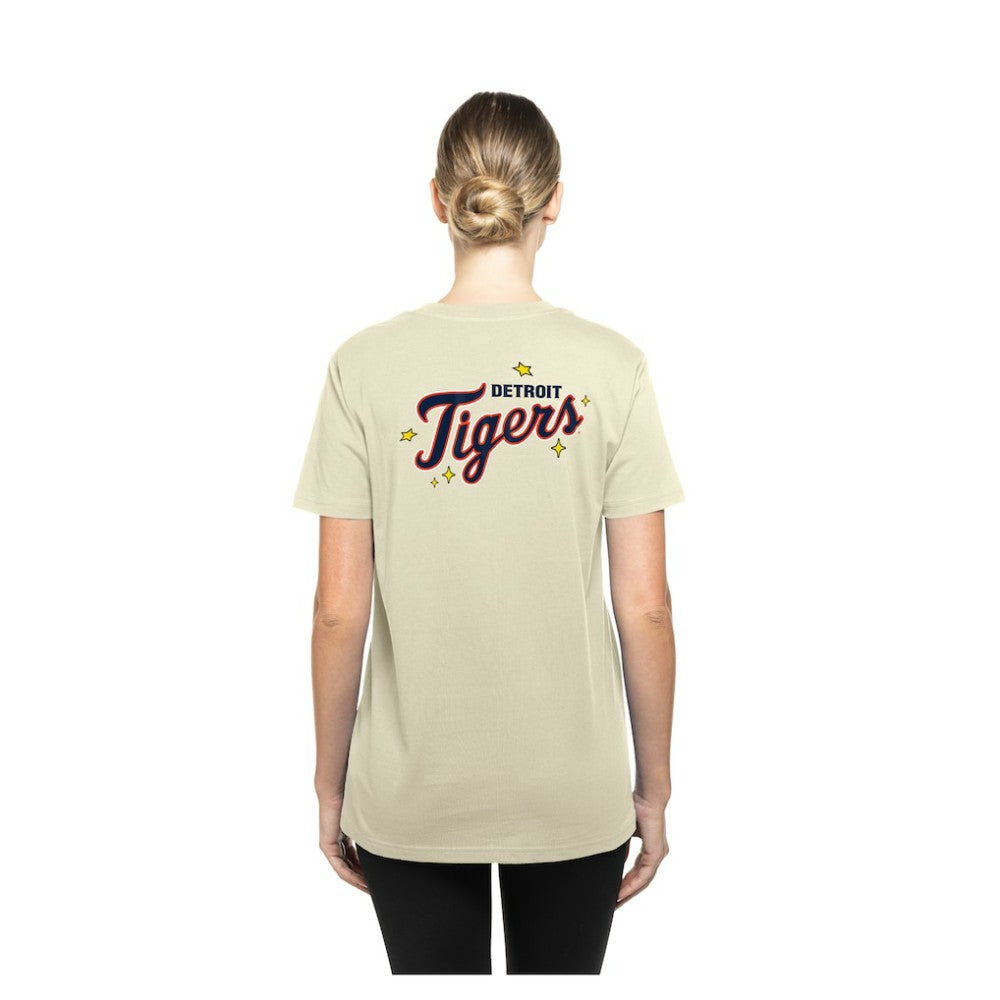 Detroit Tigers Women's Stars & Cap T-Shirt Cream | New Era