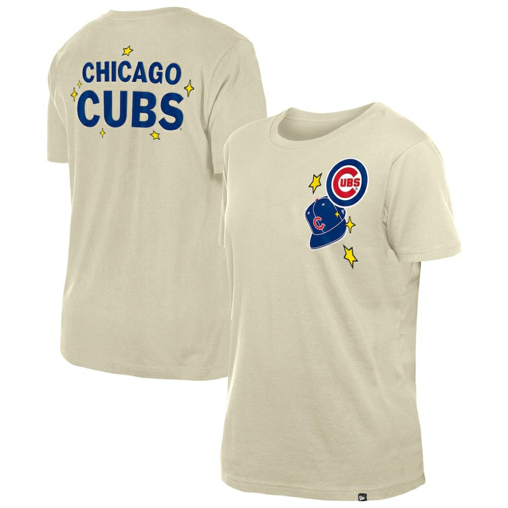 Chicago Cubs Women's Stars & Cap T-Shirt Cream | New Era