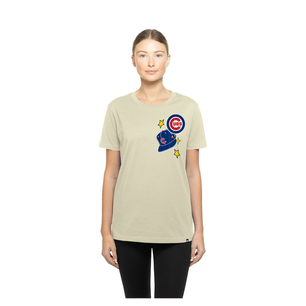 Chicago Cubs Women's Stars & Cap T-Shirt Cream | New Era