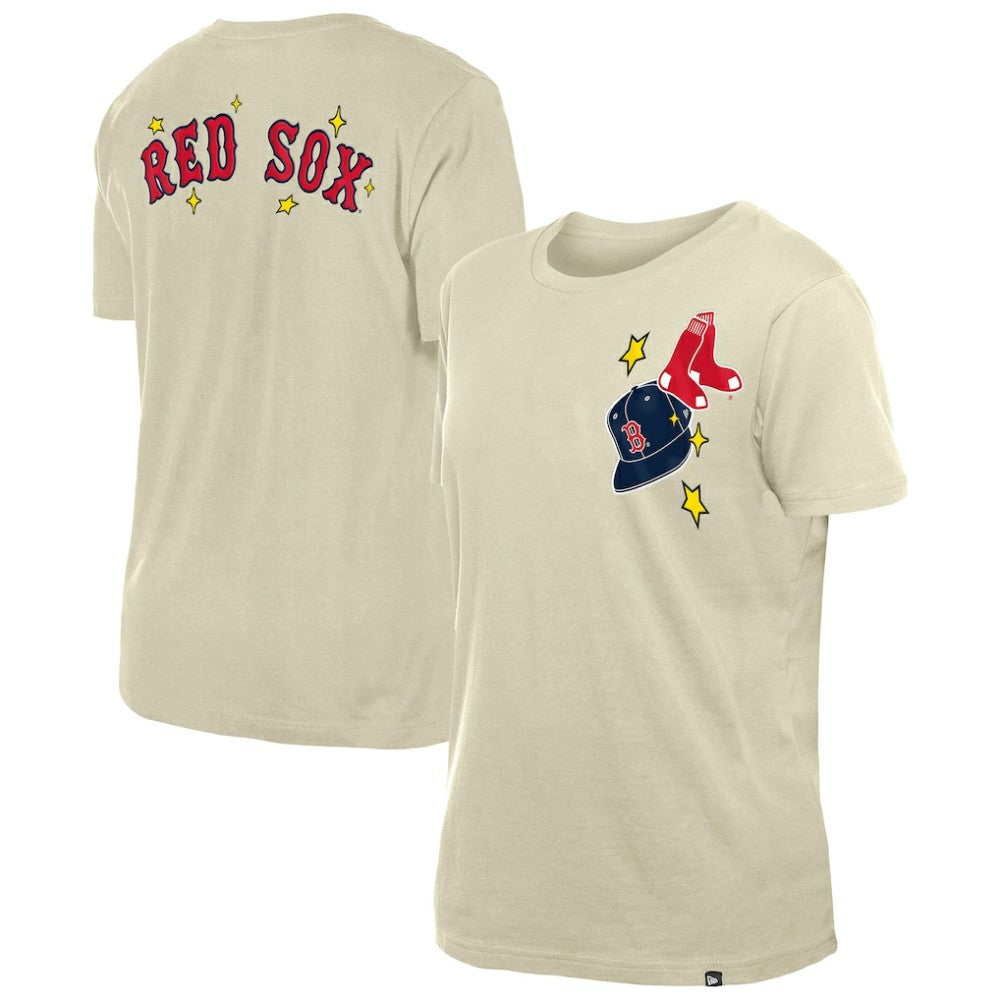 Boston Red Sox Women's Stars & Cap T-Shirt Cream | New Era