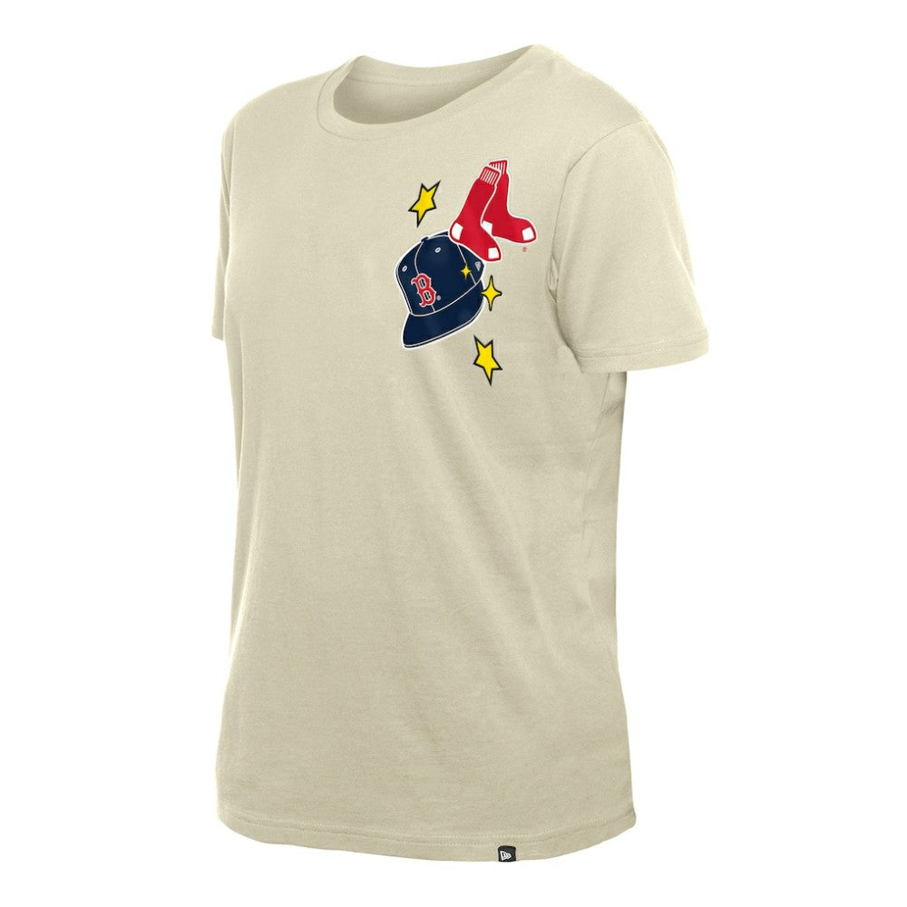 Boston Red Sox Women's Stars & Cap T-Shirt Cream | New Era