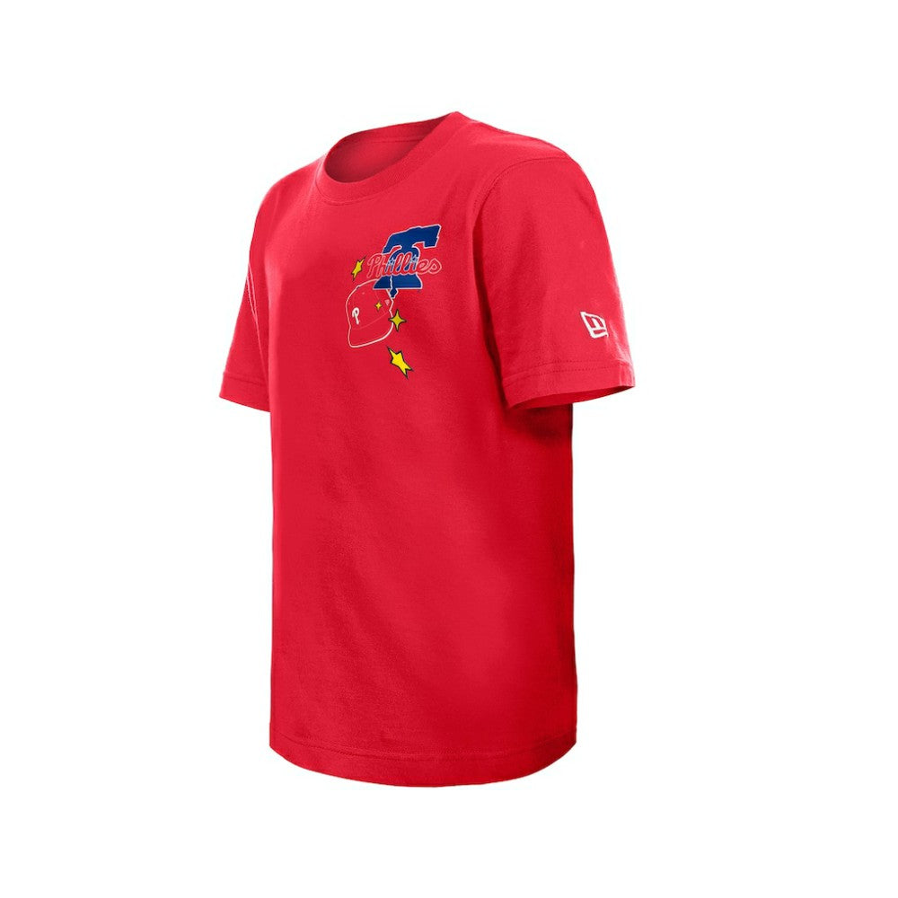 Philadelphia Phillies Youth Stars & Cap T-Shirt Red | New Era