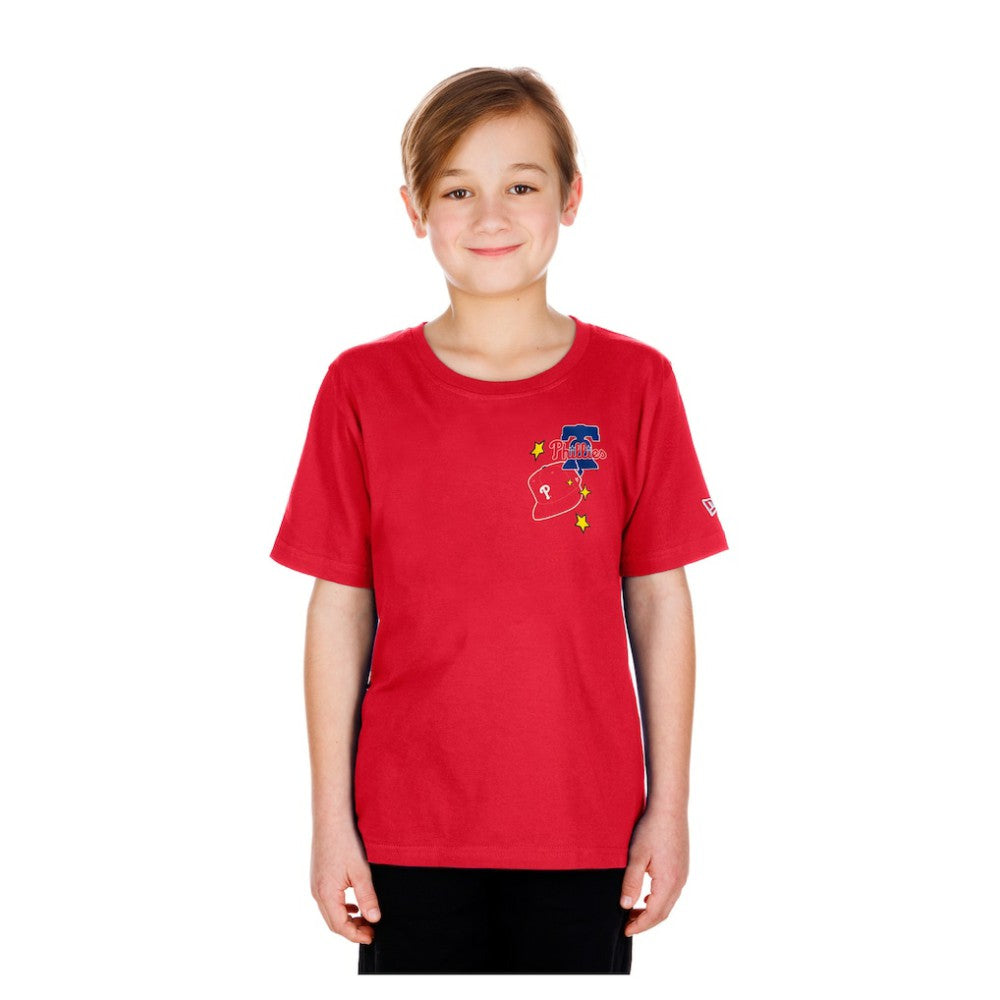 Philadelphia Phillies Youth Stars & Cap T-Shirt Red | New Era