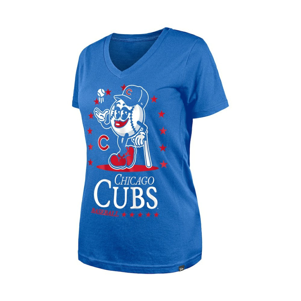Chicago Cubs Women's Little Miss 2 V-Neck T-Shirt Royal | New Era