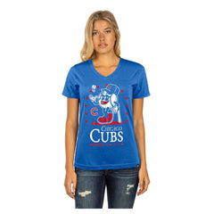 Chicago Cubs Women's Little Miss 2 V-Neck T-Shirt Royal | New Era