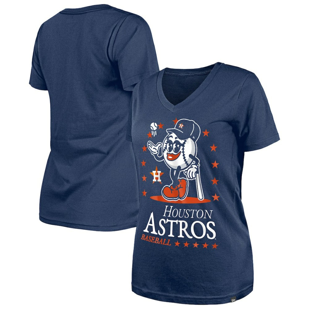 Houston Astros Women's Little Miss 2 V-Neck T-Shirt Navy | New Era