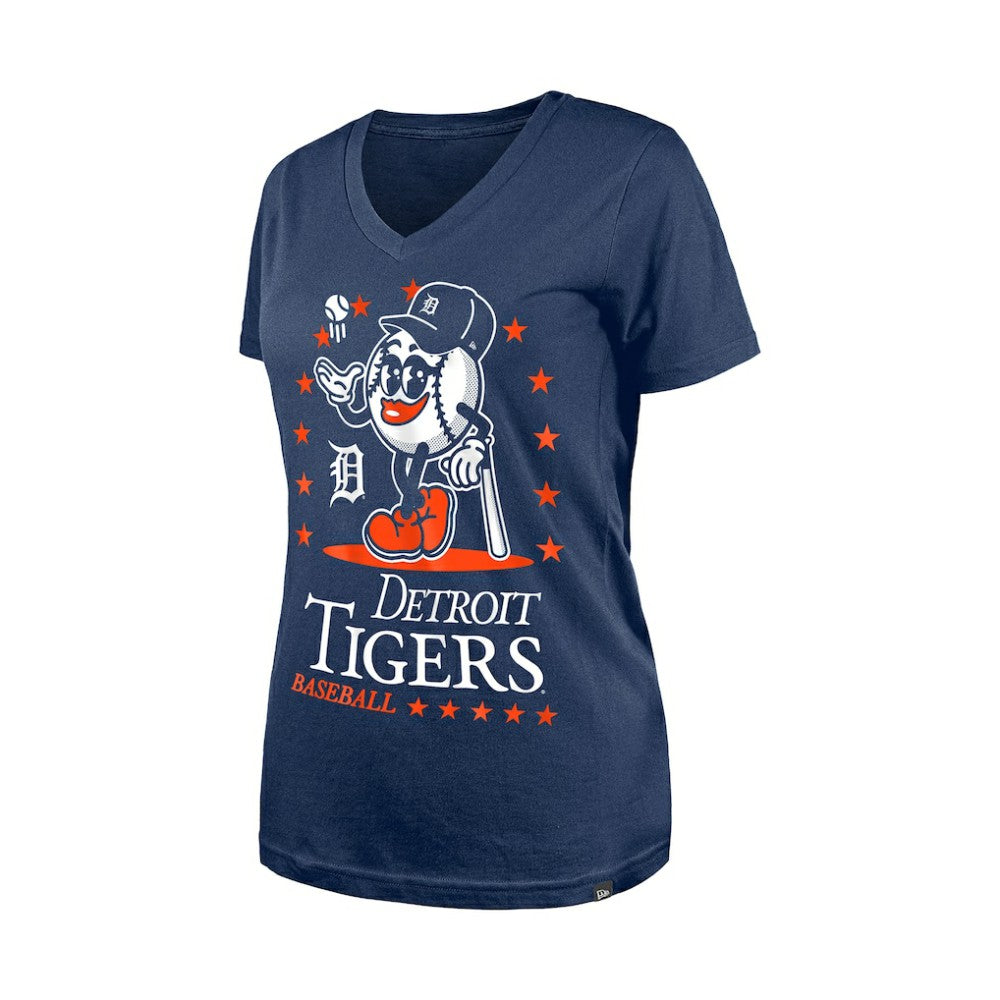 Detroit Tigers Women's Little Miss 2 V-Neck T-Shirt Navy | New Era