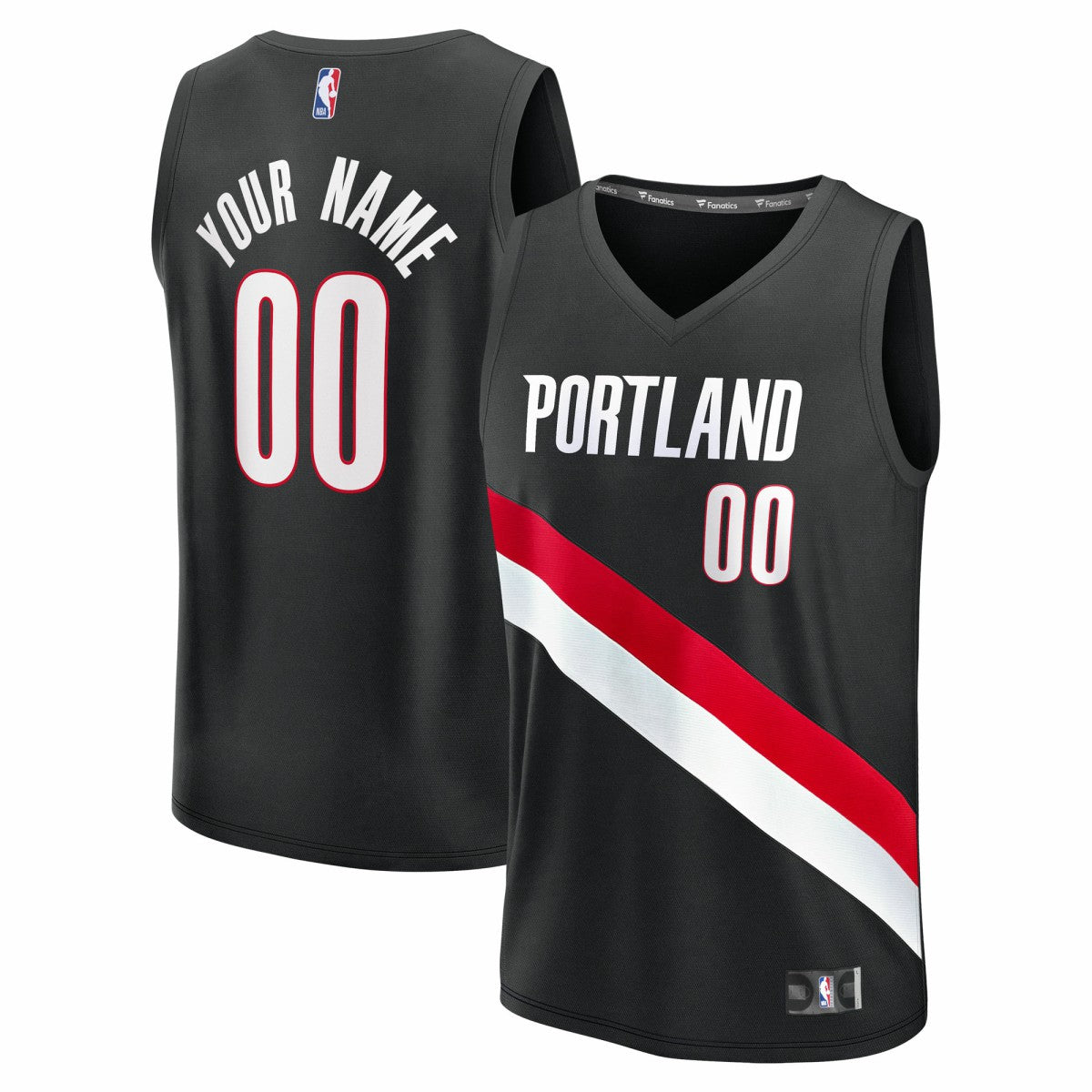 Portland Trail Blazers Youth Fast Break Replica Custom Jersey - Icon Edition - Black