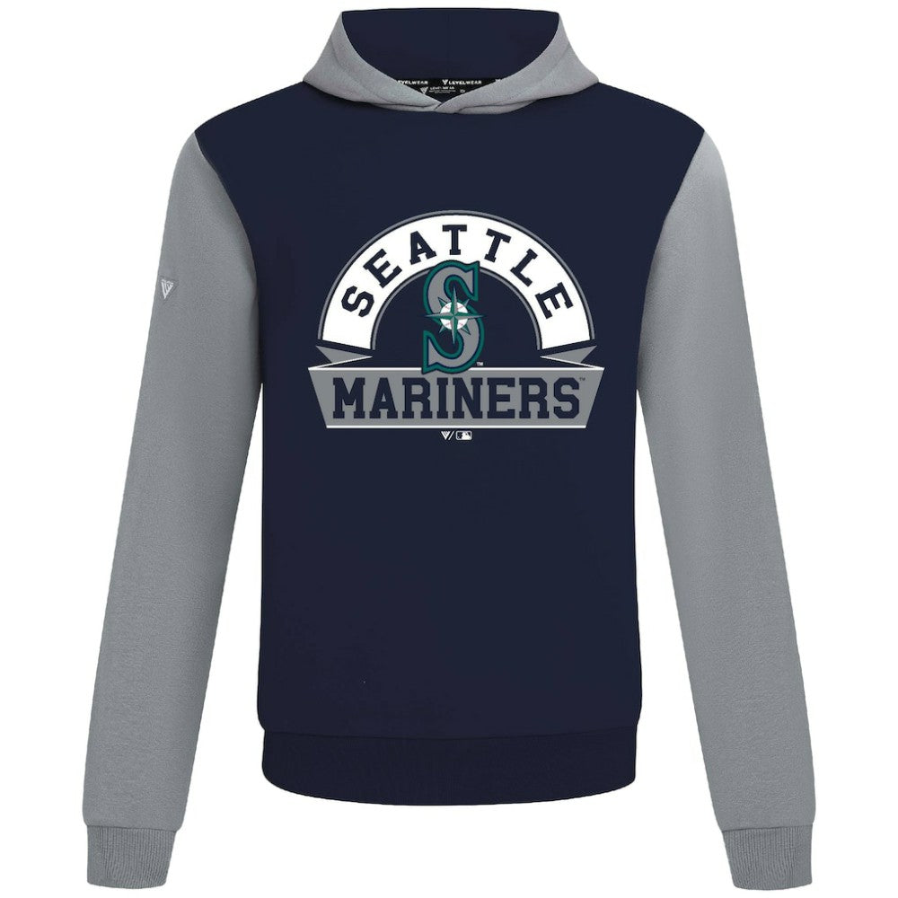 Seattle Mariners Levelwear Throwback Ultimate Banner Arch Hoodie College Navy