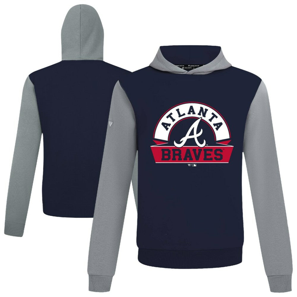 Atlanta Braves Levelwear Throwback Ultimate Banner Arch Hoodie Navy