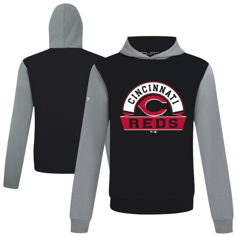 Cincinnati Reds Levelwear Throwback Ultimate Banner Arch Hoodie Black