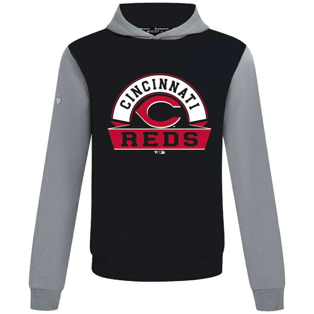 Cincinnati Reds Levelwear Throwback Ultimate Banner Arch Hoodie Black