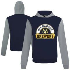 Milwaukee Brewers Levelwear Throwback Ultimate Banner Arch Hoodie Navy