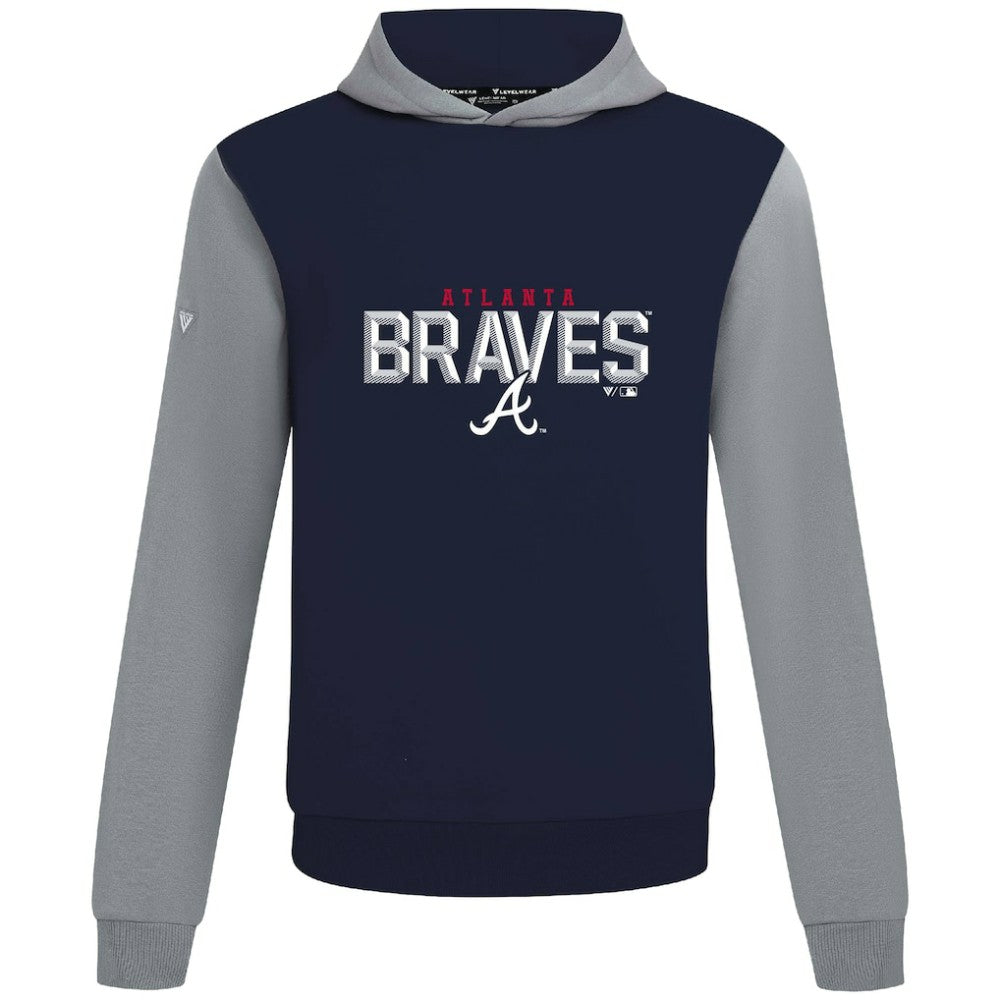 Atlanta Braves Levelwear Throwback Carve Ultimate Hoodie Navy