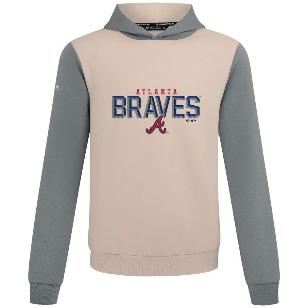 Atlanta Braves Levelwear Throwback Carve Ultimate Hoodie Sand