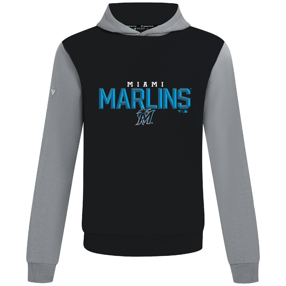 Miami Marlins Levelwear Throwback Carve Ultimate Hoodie Black