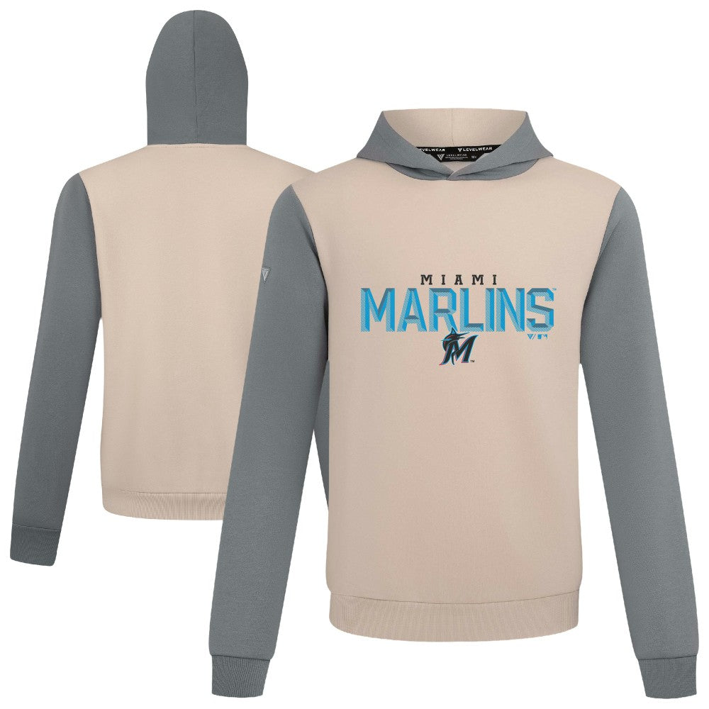 Miami Marlins Levelwear Throwback Carve Ultimate Hoodie Sand