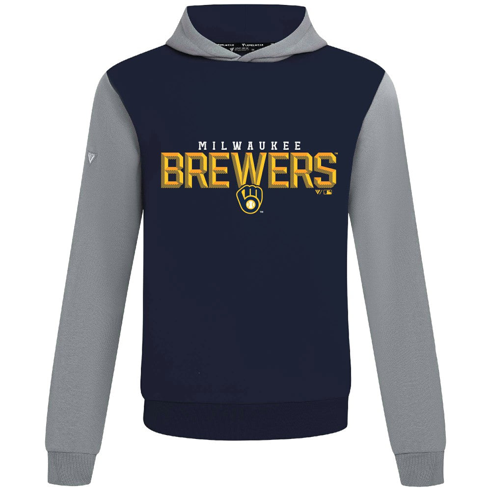 Milwaukee Brewers Levelwear Throwback Carve Ultimate Hoodie Navy