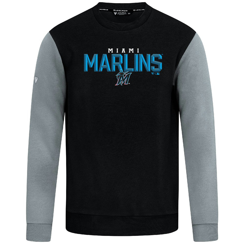 Miami Marlins Levelwear Throwback Ultimate Carve Sweatshirt Black