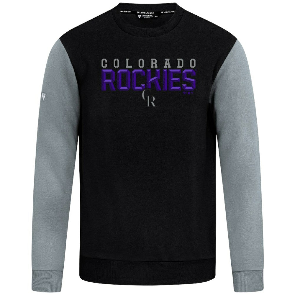 Colorado Rockies Levelwear Throwback Ultimate Carve Sweatshirt Black