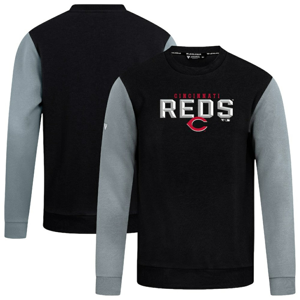 Cincinnati Reds Levelwear Throwback Ultimate Carve Sweatshirt Black