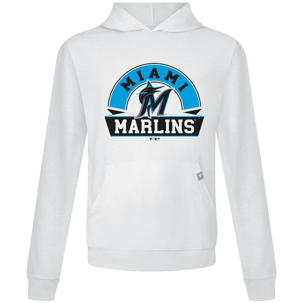 Miami Marlins Levelwear Relay Banner Arch Pullover Hoodie White