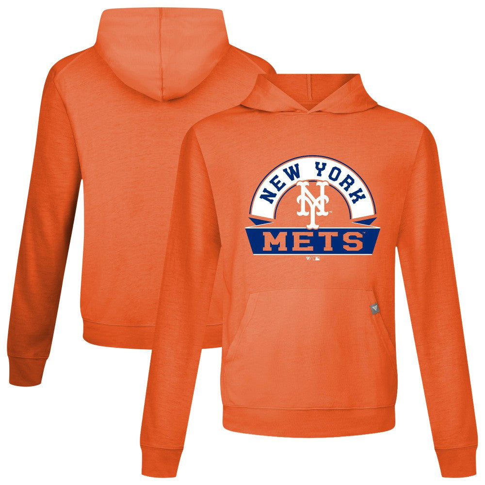 New York Mets Levelwear Relay Banner Arch Pullover Hoodie Orange